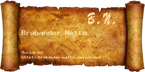 Brabander Netta névjegykártya